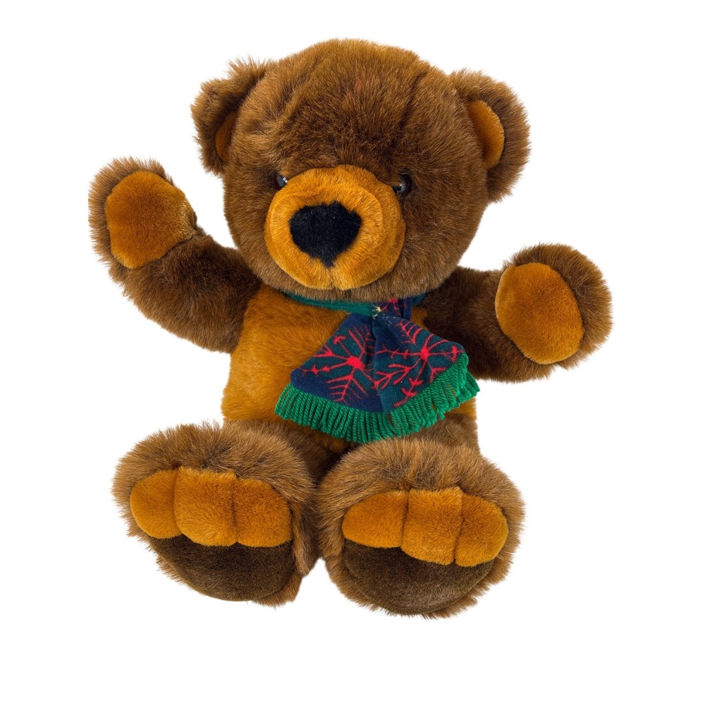 Vintage JC Penney Holiday Collection Teddy Bear Golden Bear Co Brown Plush 17"